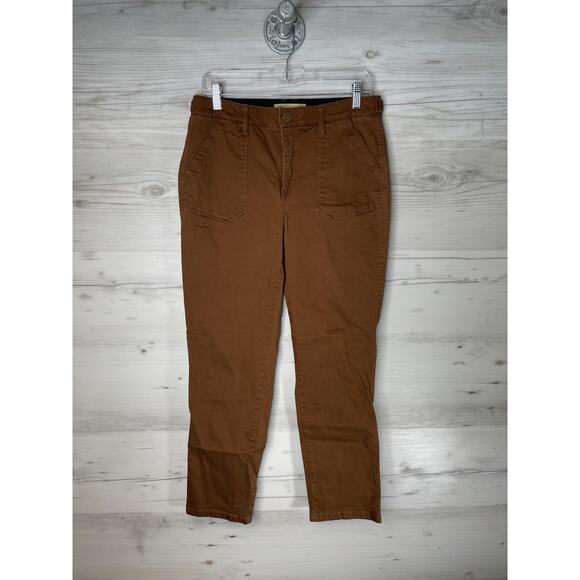 Democracy Pants - Democracy Pants Womens 10 Brown Twill Ab Technology Tapered Leg Stretch Casual